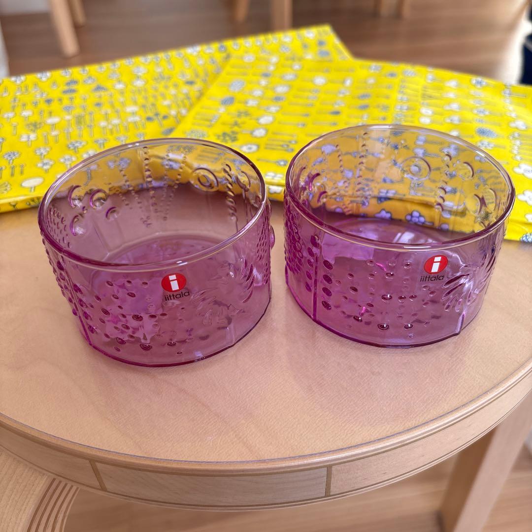 新品未使用✨イッタラ　フローラ　ボウル　80mm アメジスト　2個　レア　8cm
