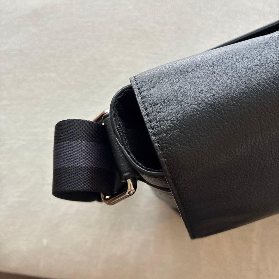 【スーパーマン】コーチ　ブラックレザーメッセンジャーバッグ　未使用