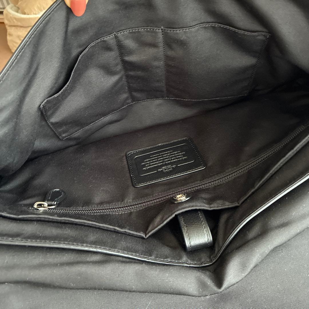 【スーパーマン】コーチ　ブラックレザーメッセンジャーバッグ　未使用