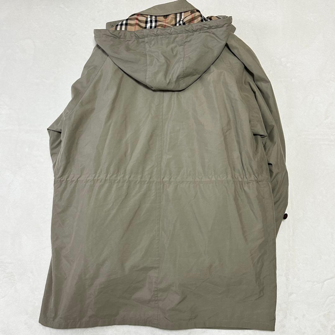 美品 バーバリー ノバチェック ダウンライナー ステンカラーコートL 90s古着