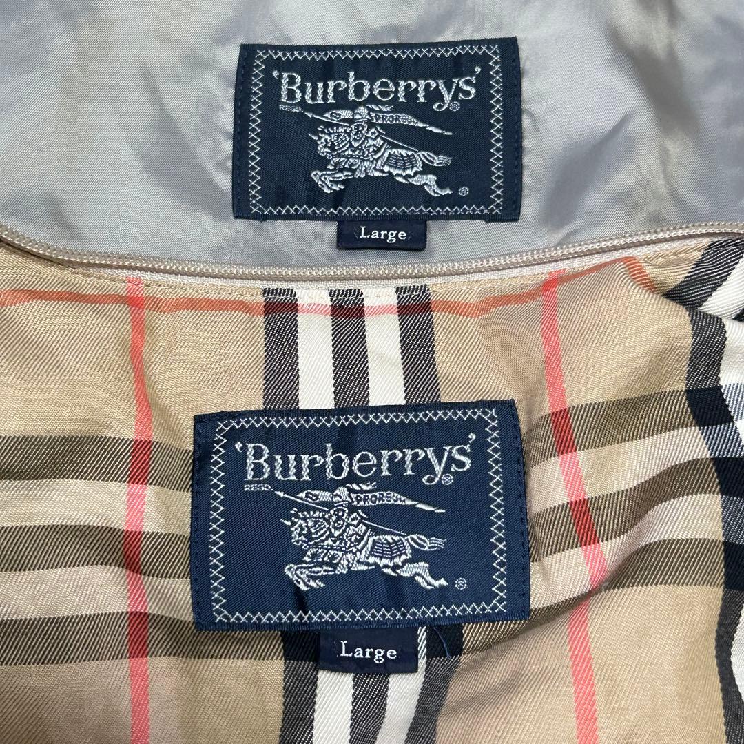美品 バーバリー ノバチェック ダウンライナー ステンカラーコートL 90s古着