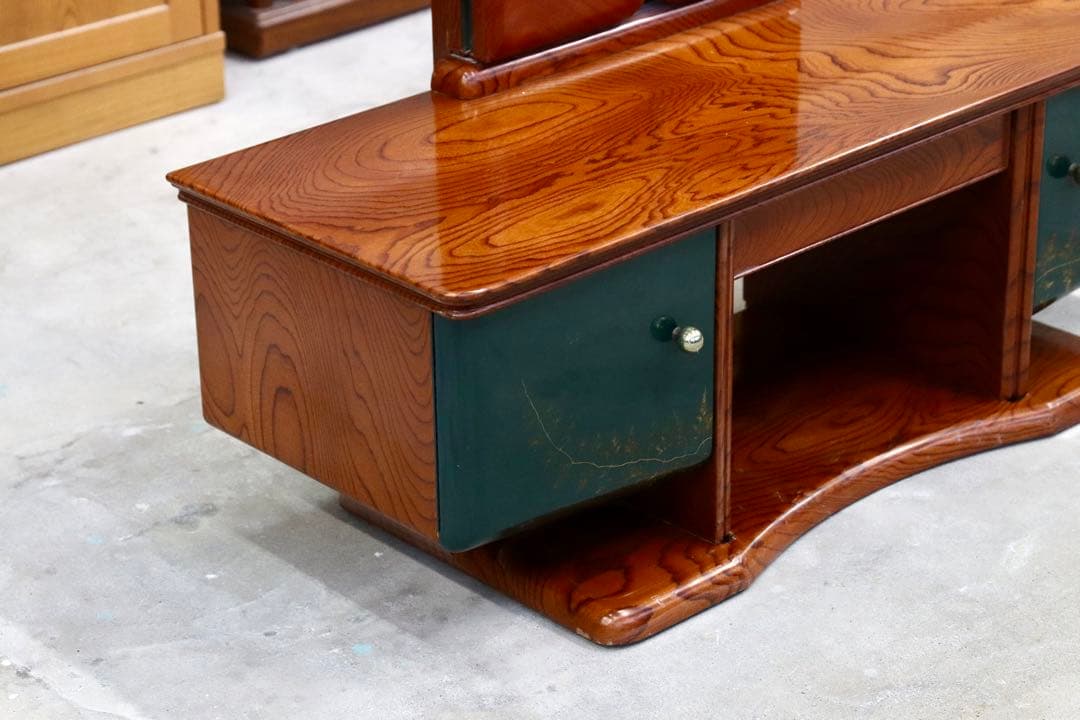 GMHK436○マツダ家具 最高級 ドレッサー 鏡台 三面鏡 欅材 和家具 和