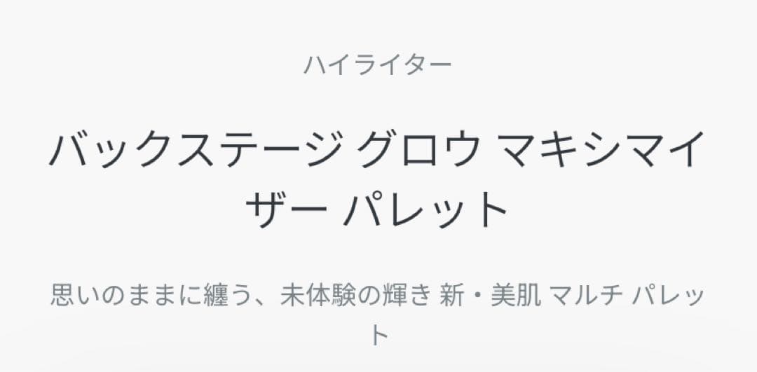 バックステージグロウ マキシマイザー パレット ×２