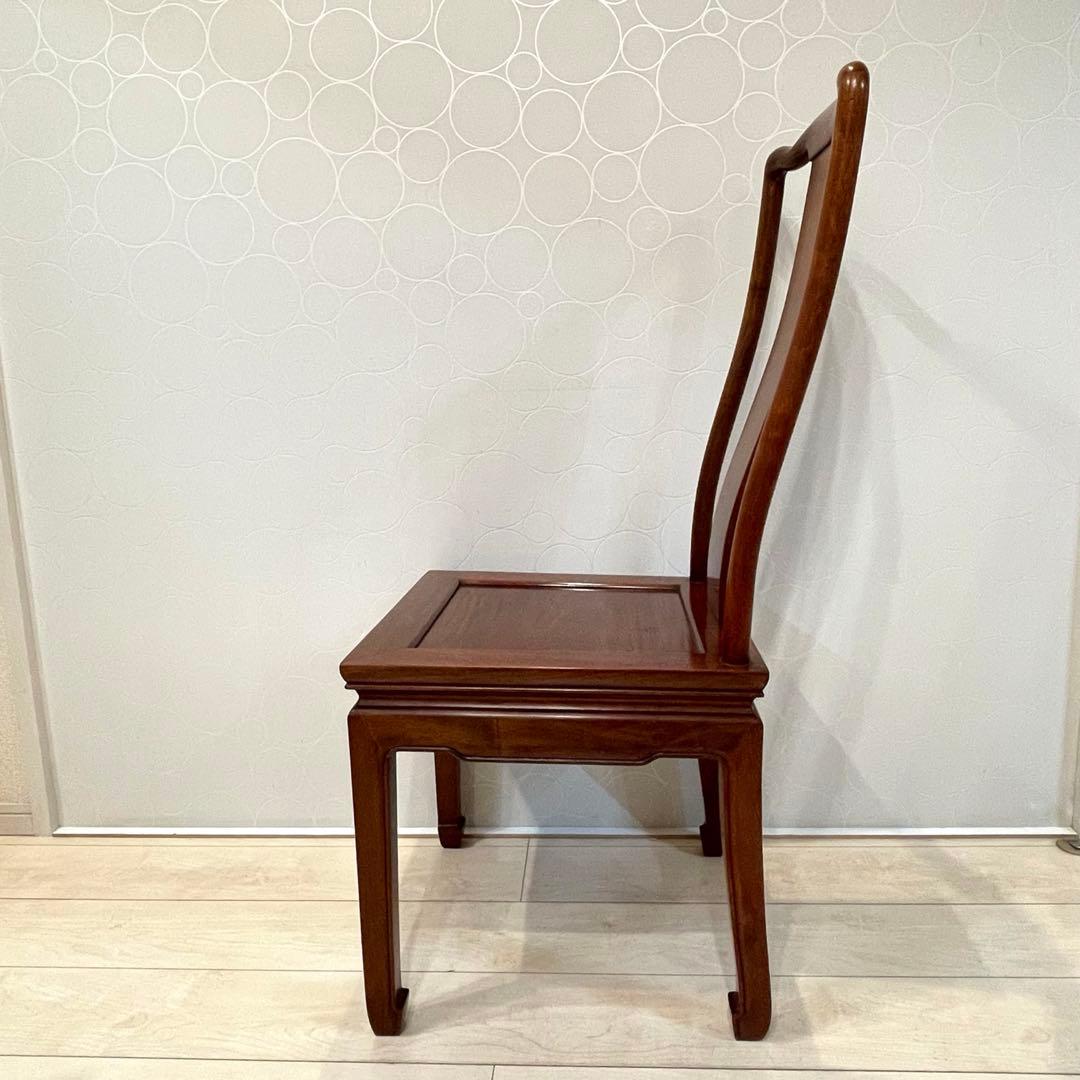 【希少・美品】唐木家具 無垢材 チェア 明式デザイン 高級椅子 馬蹄脚 花梨材