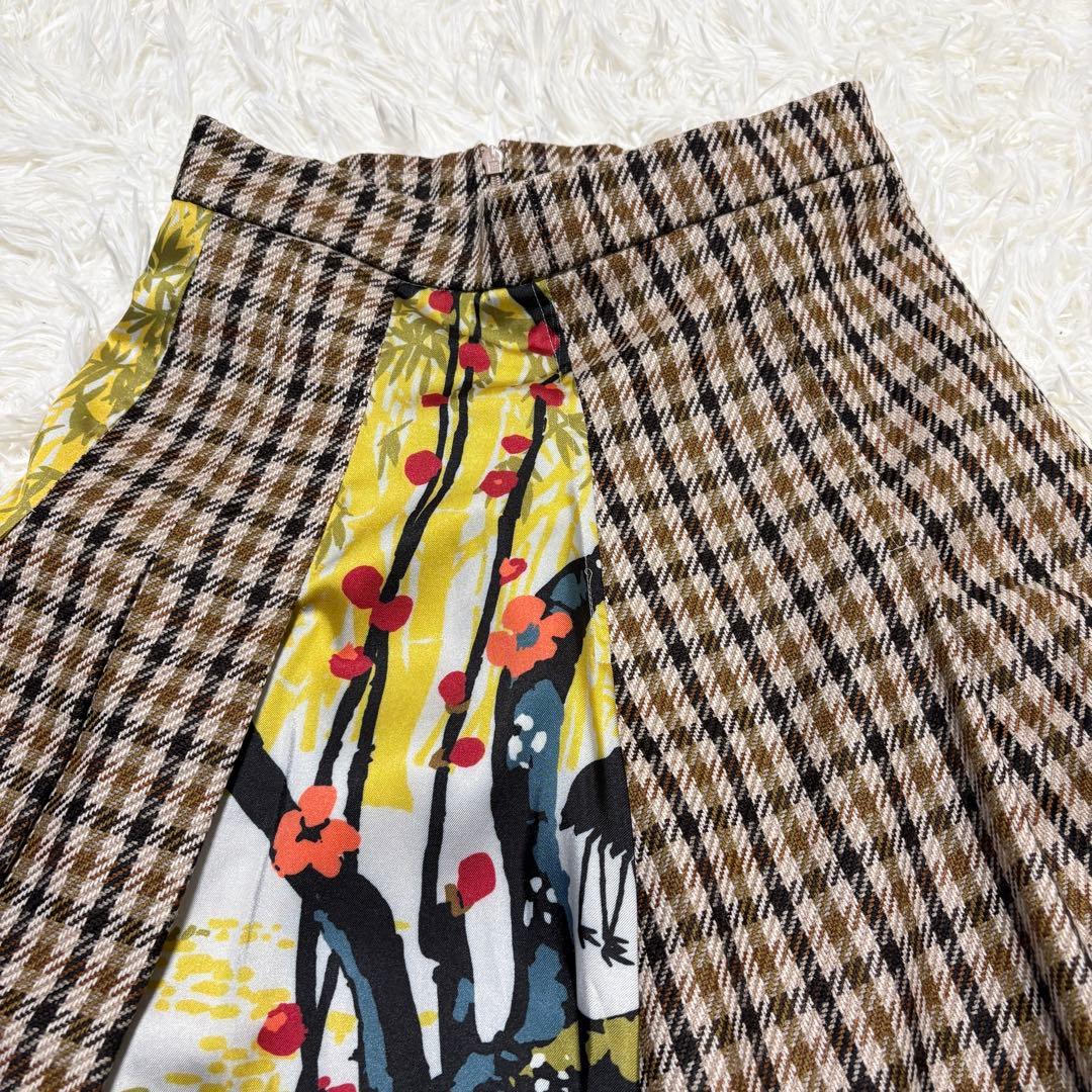 【極美品】ウィークエンドマックスマーラ プリーツフレアスカート アニマル柄