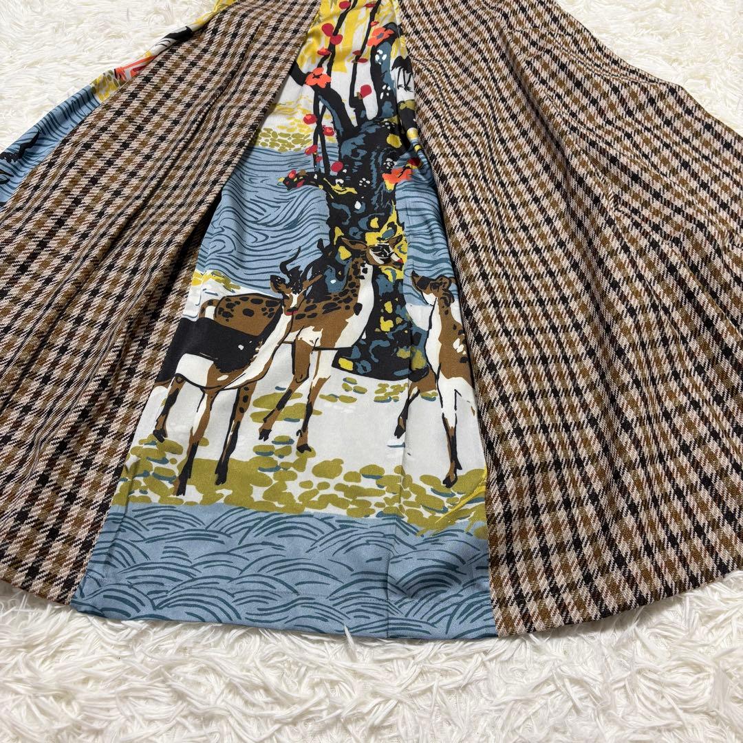 【極美品】ウィークエンドマックスマーラ プリーツフレアスカート アニマル柄