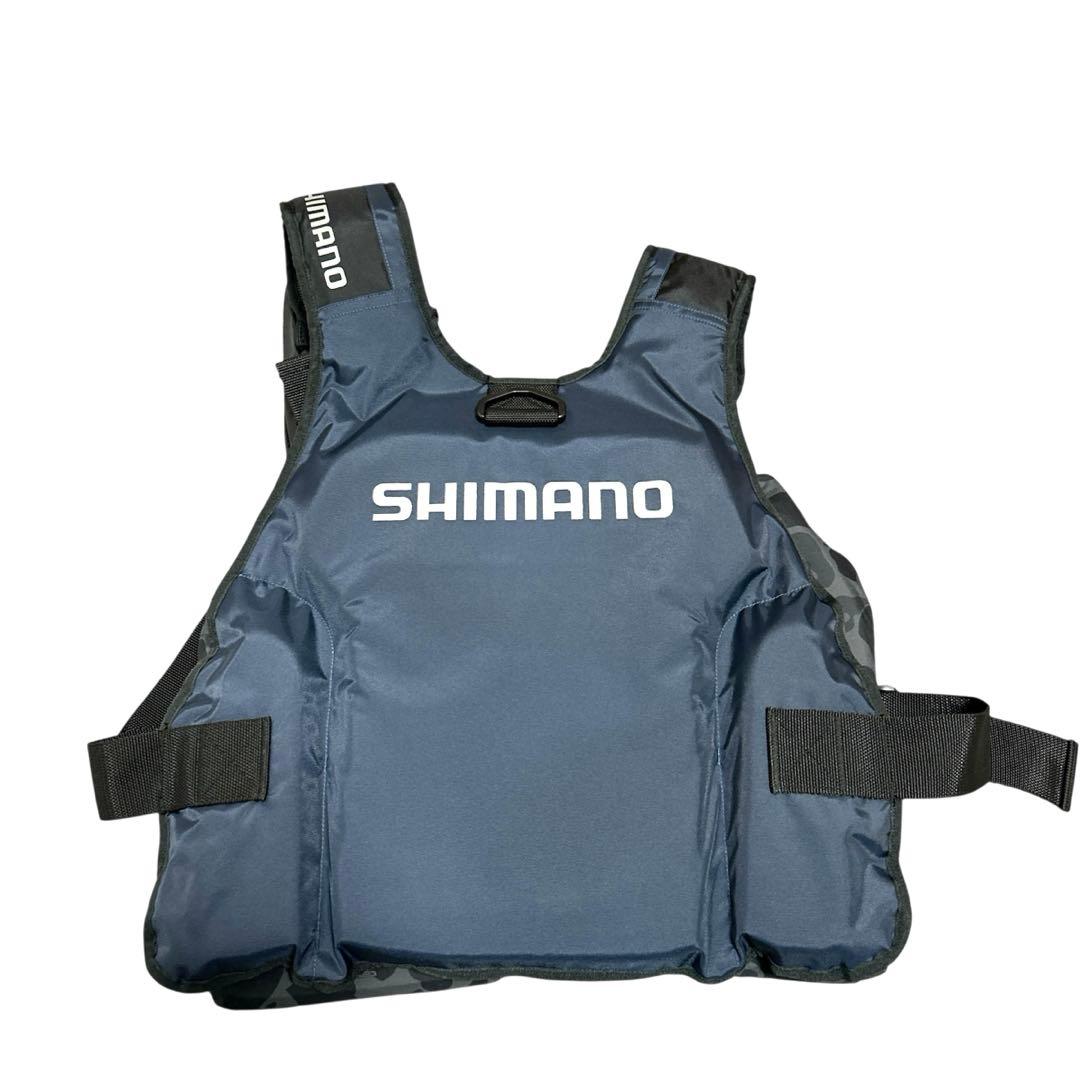 【美品】シマノ SHIMANO ライフジャケット ゲームベストライト ネイビー