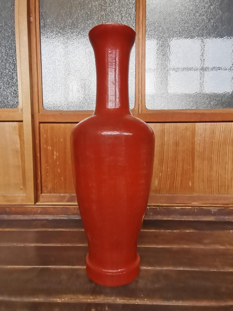 朱塗　木製　大型花瓶　花生　5.5㎏