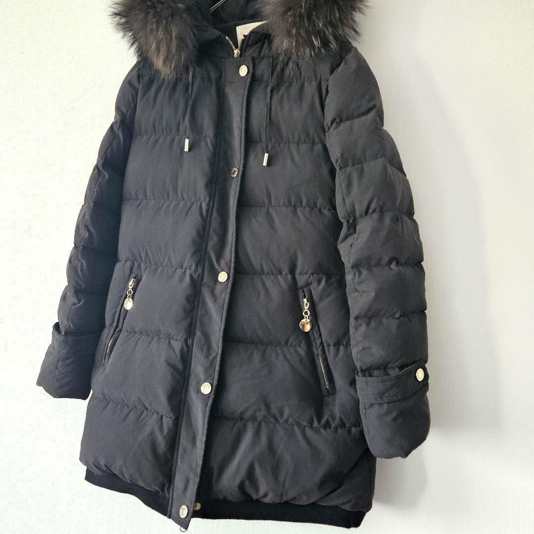 ​【La Mode】軽量ダウンコート 黒 サイズ40 ダウン90%　手洗い可能