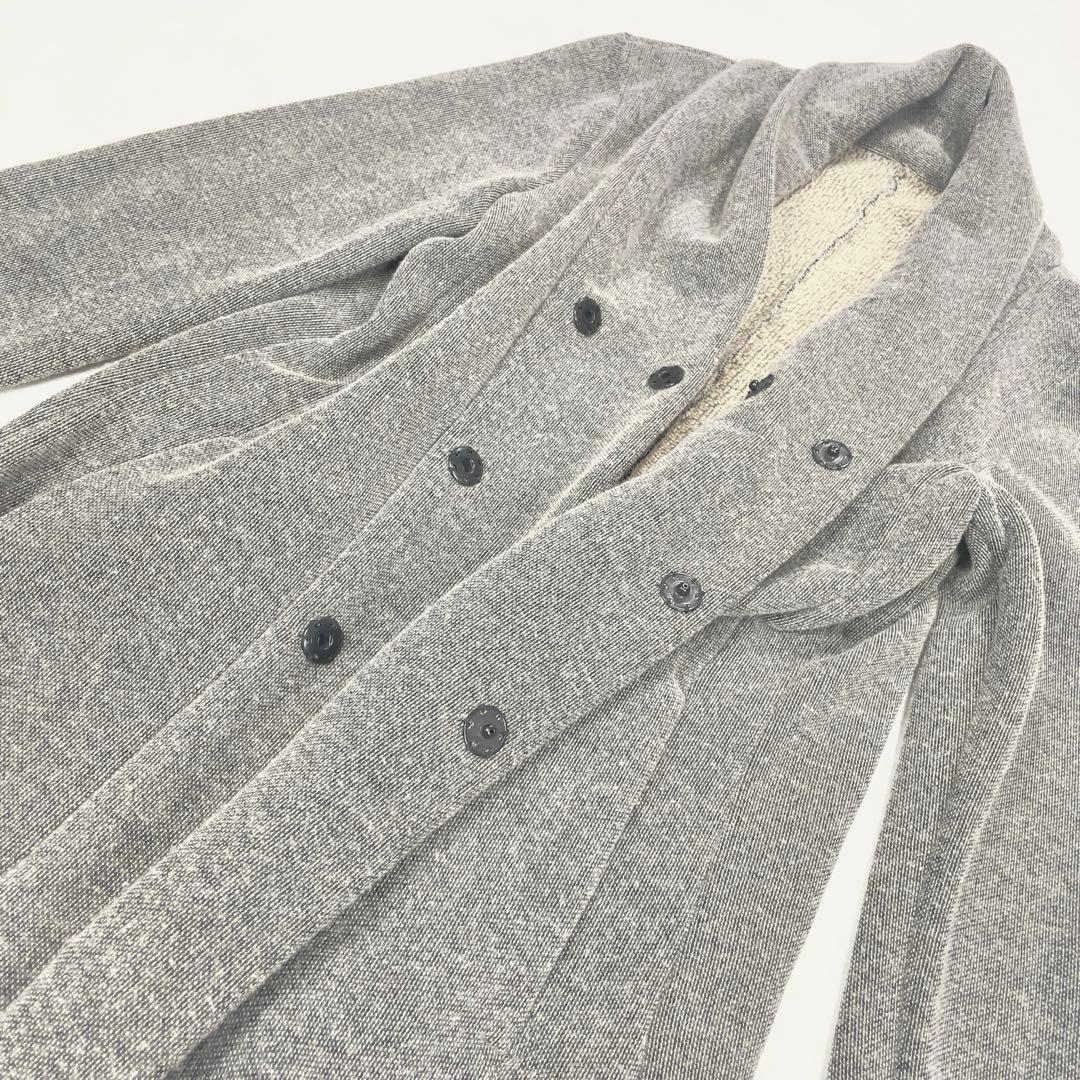 STRUM ウール×コットン ショールカラー ロングカーディガン M グレー