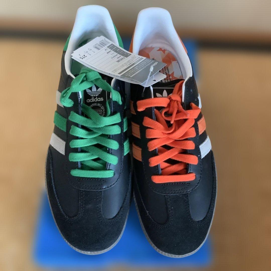 【新品未使用】アディダス サンバ 27.5cm ブラック×オレンジ×グリーン