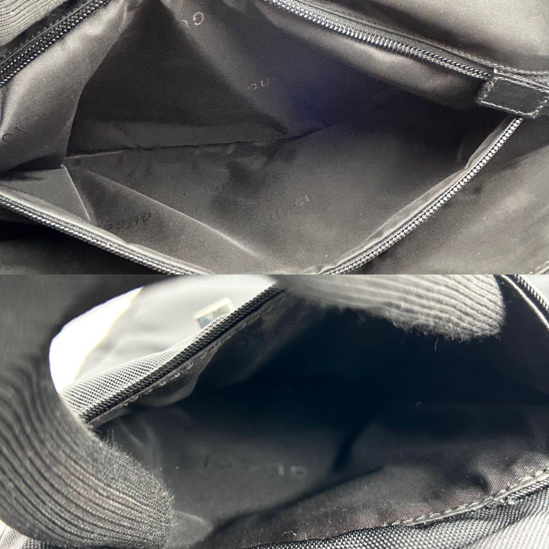 希少✨ グッチ ショルダーバッグ メッセンジャー ナイロン ブラック ロゴ