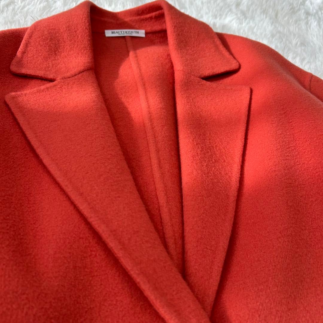 B&Y ユナイテッドアローズ　ウールリバーコート　オレンジ