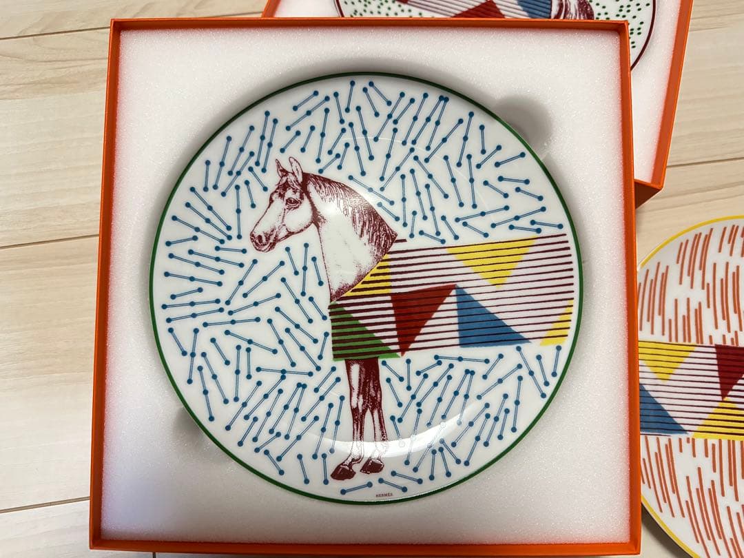 HERMES エルメス デザートプレート〈エルメス・イポモビル〉　3枚セット