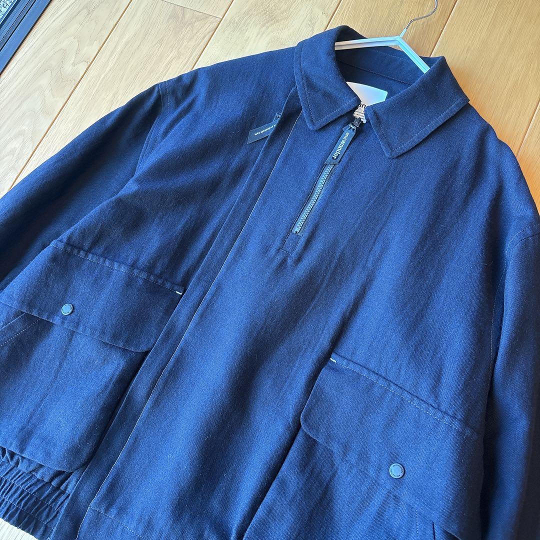 【美品・定価5.7万】and wander ジップアップコットンウールブルゾン