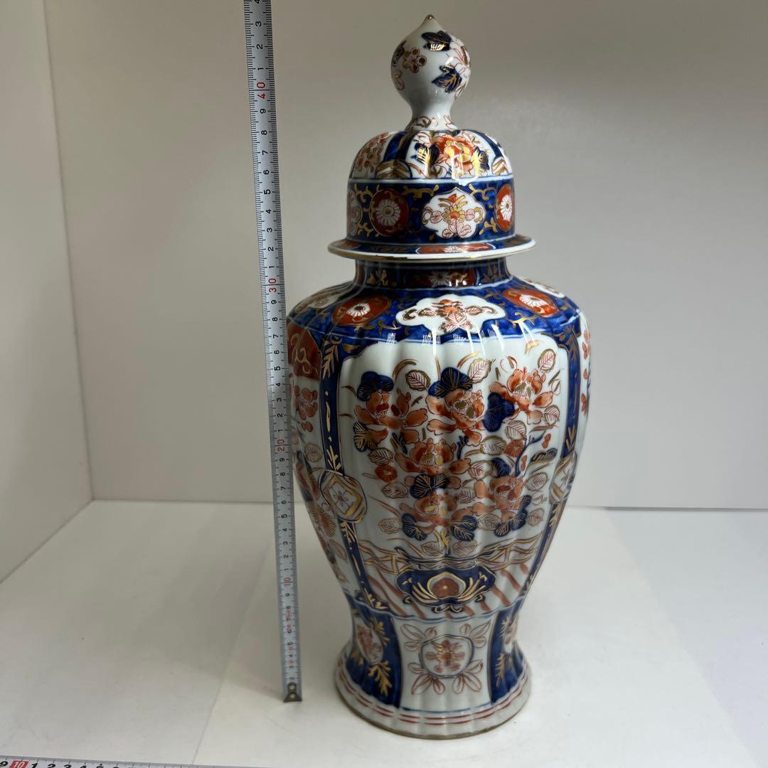 古伊万里　染綿沈香壺　高さ45㎝　東K8-0203① タルニ