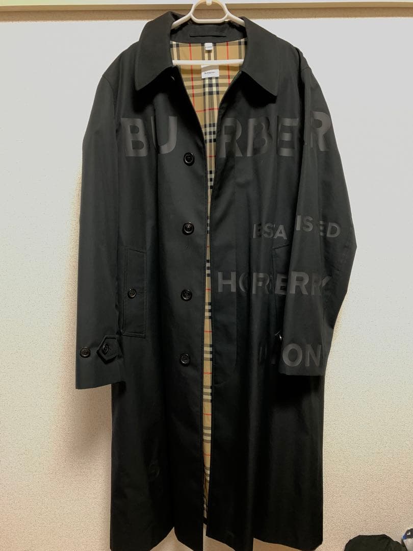BURBERRY バーバリー ホースフェリー ギャバジン カーコート 黒