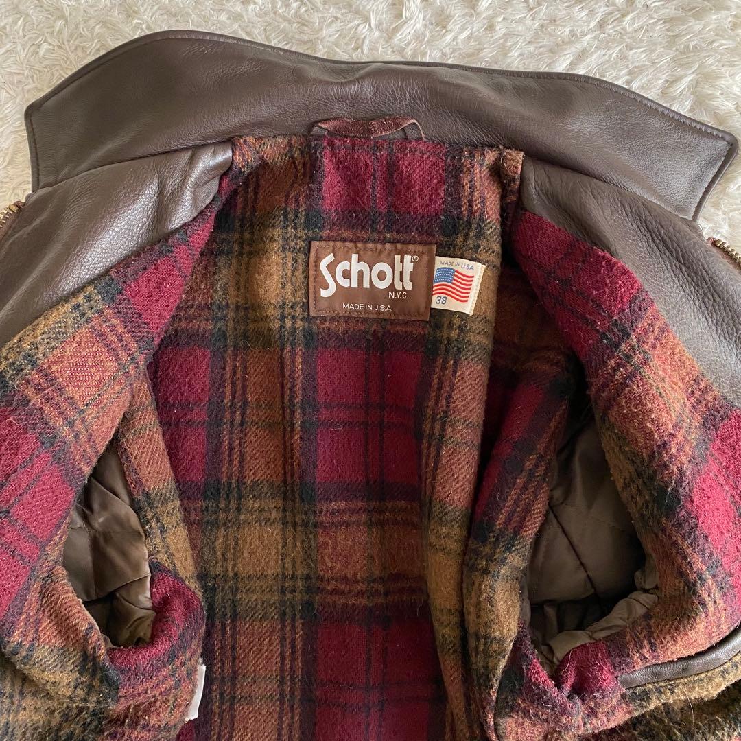 80s/38 SCHOTT 681 シングルライダース ブランケットライニング