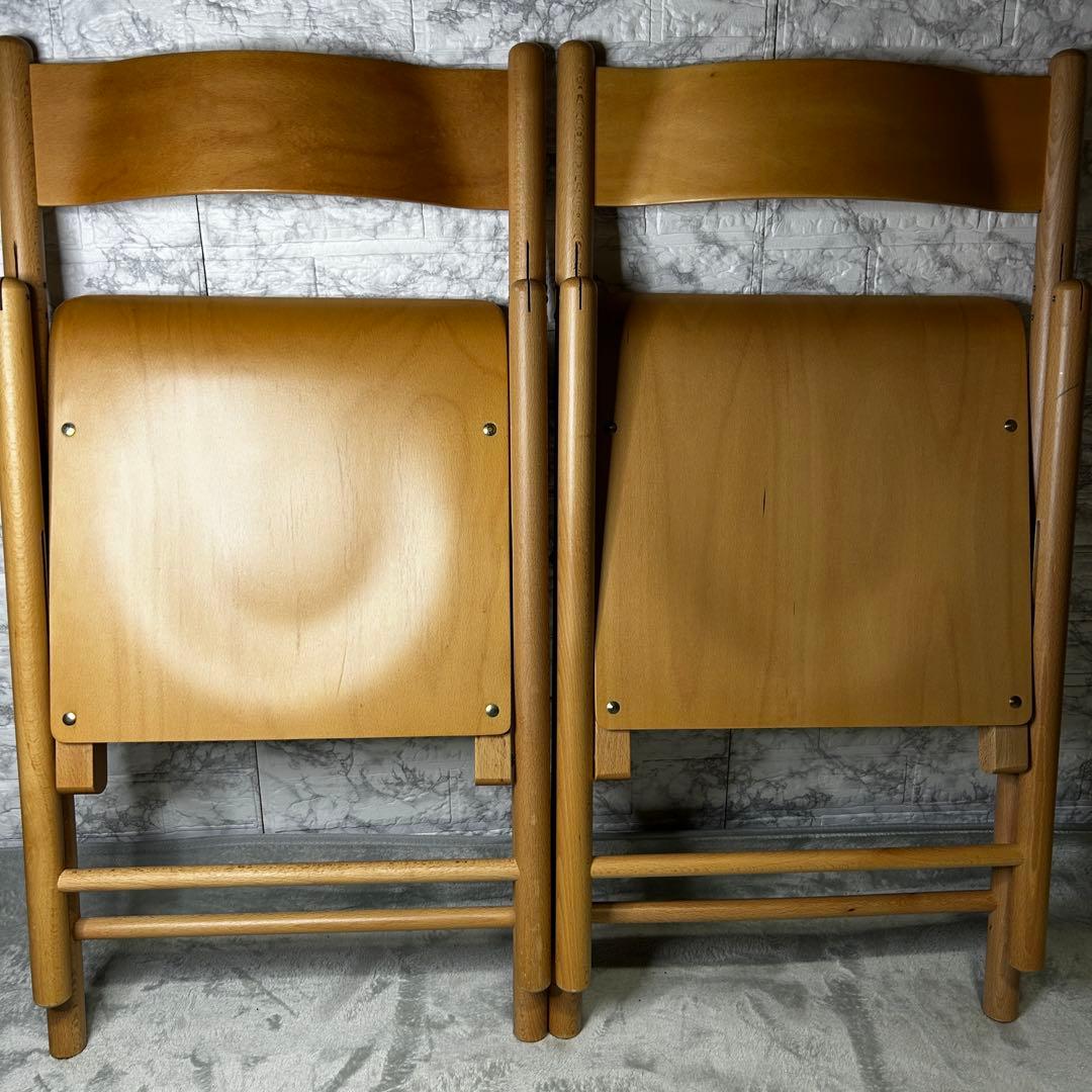 【廃盤・2脚セット】無印良品 折りたたみ椅子 パイプチェア 美品