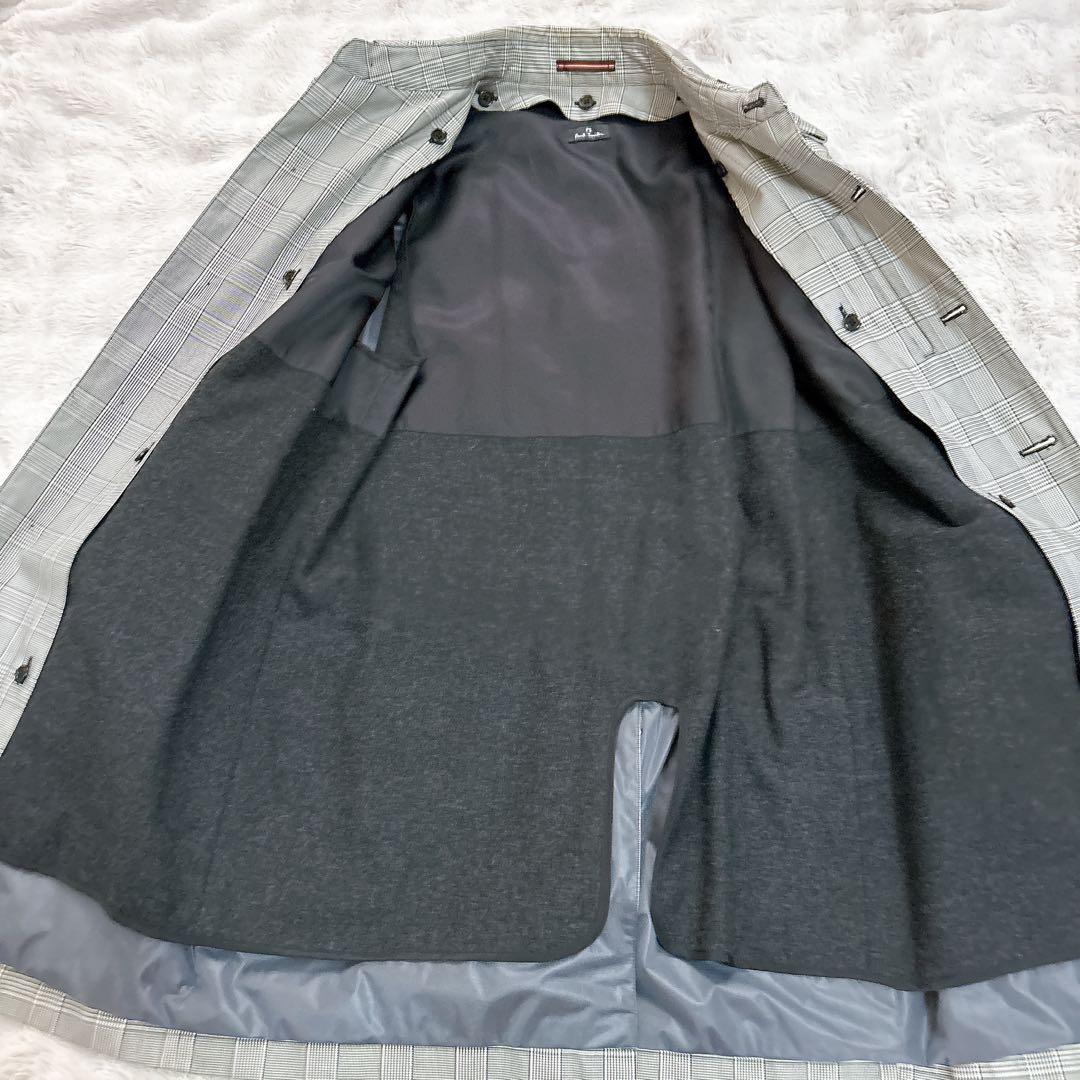【極美品】ポールスミス トレンチコート チェック柄 カシミヤ混 XL ライナー付