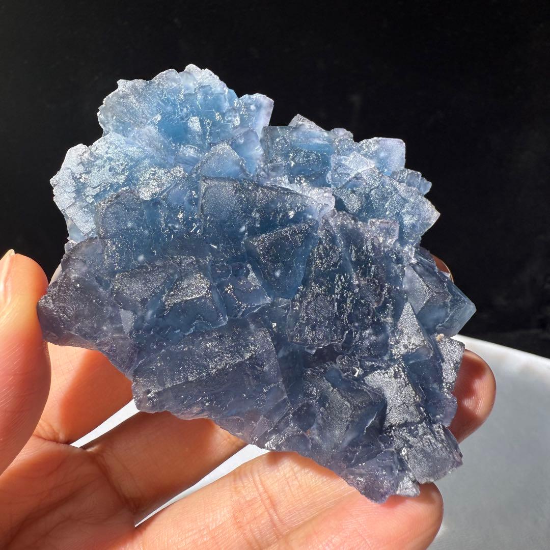 天然石ブルーフローライトの原石　置物　鉱物NO.072003