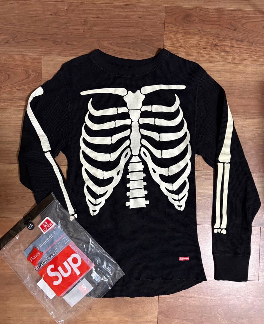 トップス supreme HANES THERMAL CREW BLACK