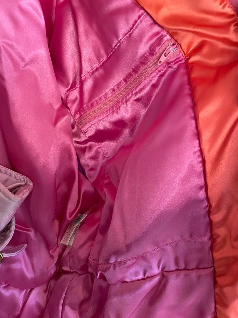 レディースM　90年代初期　スキーウェア　花柄　ピンク　上下　下のみジャパーナ