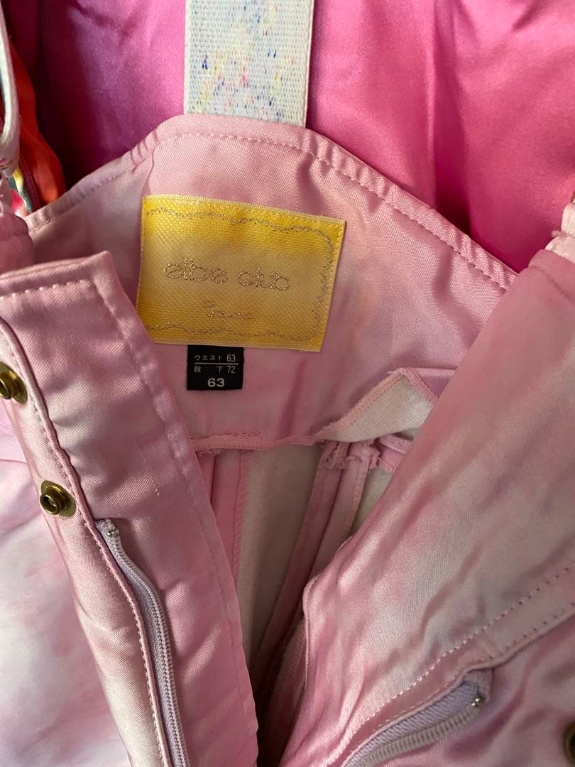 レディースM　90年代初期　スキーウェア　花柄　ピンク　上下　下のみジャパーナ