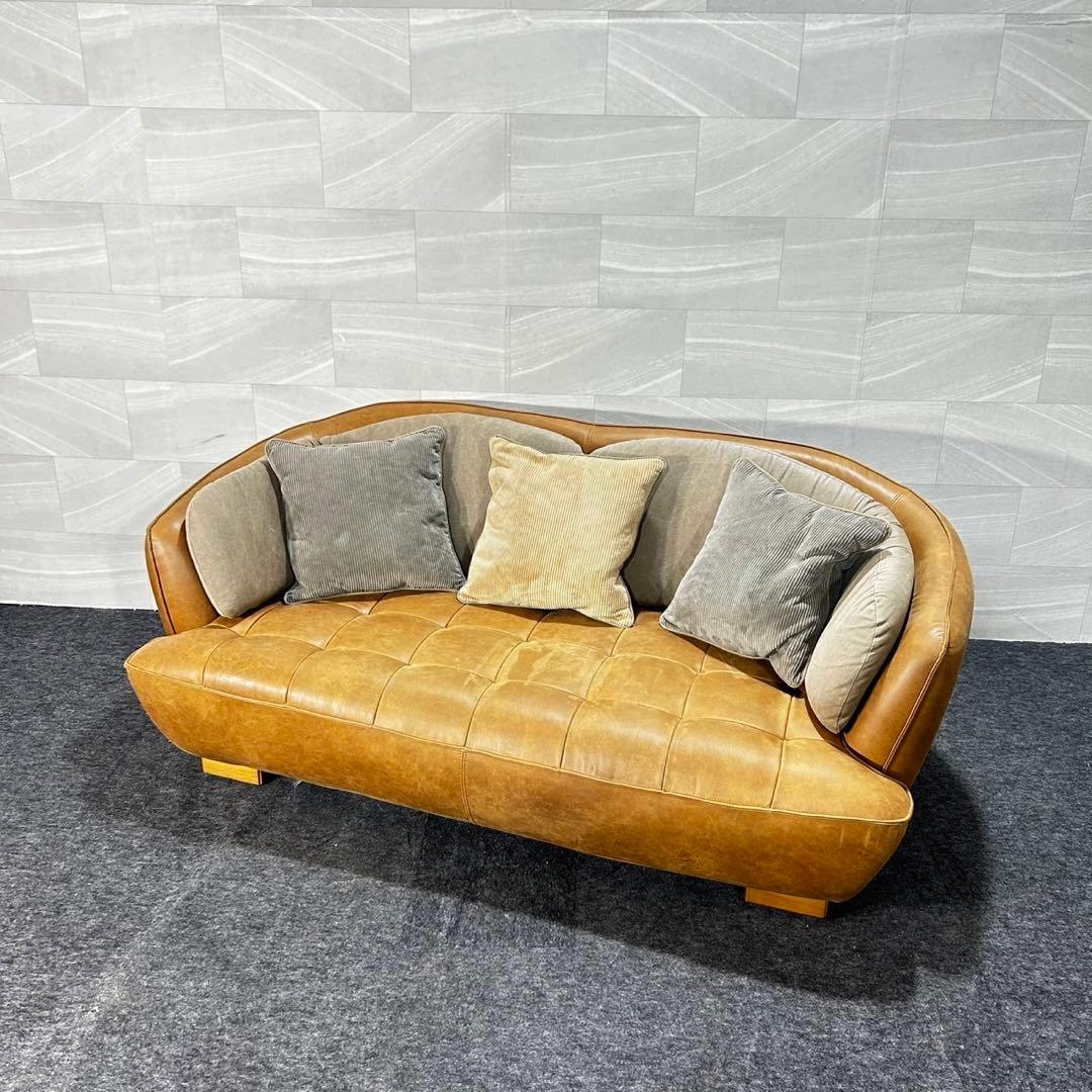 クラッシュゲート ソファ 2.5人掛け SLTオーカー 革張り 家具 d4714