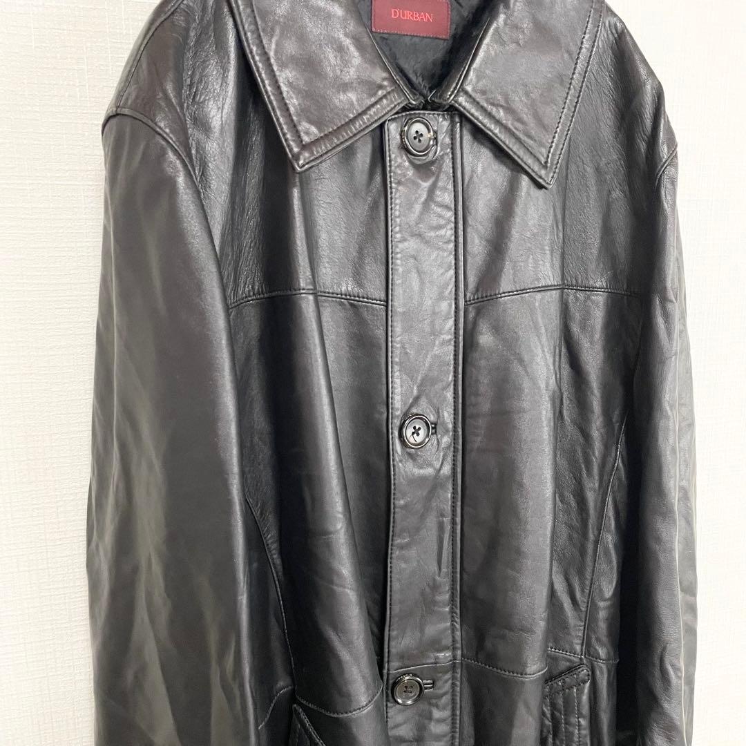 D'URBAN ダーバン レザーコート ブラック 古着コーデ