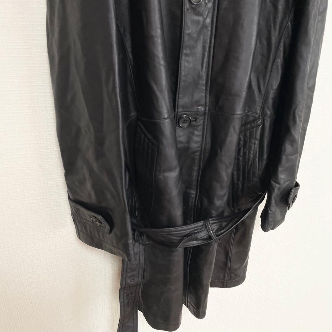 D'URBAN ダーバン レザーコート ブラック 古着コーデ