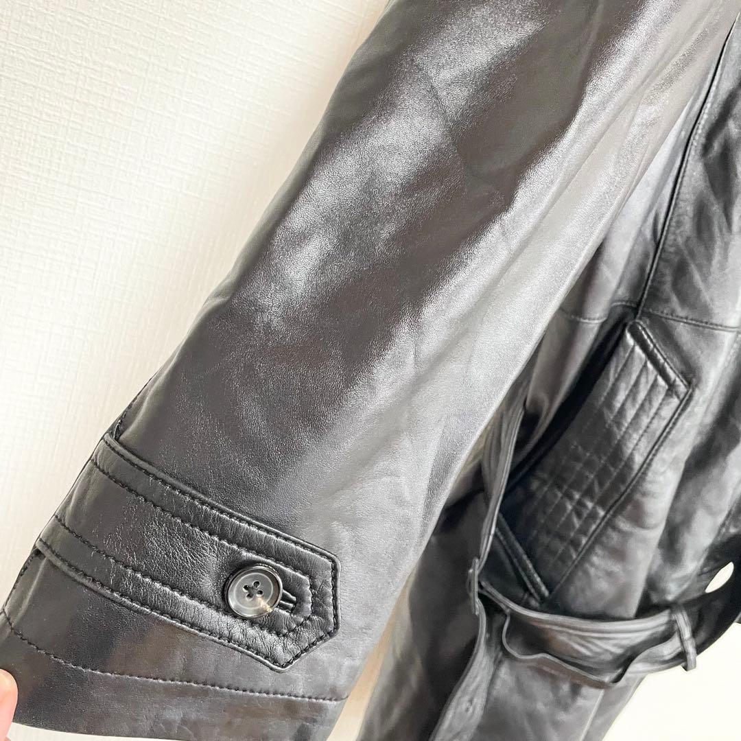 D'URBAN ダーバン レザーコート ブラック 古着コーデ