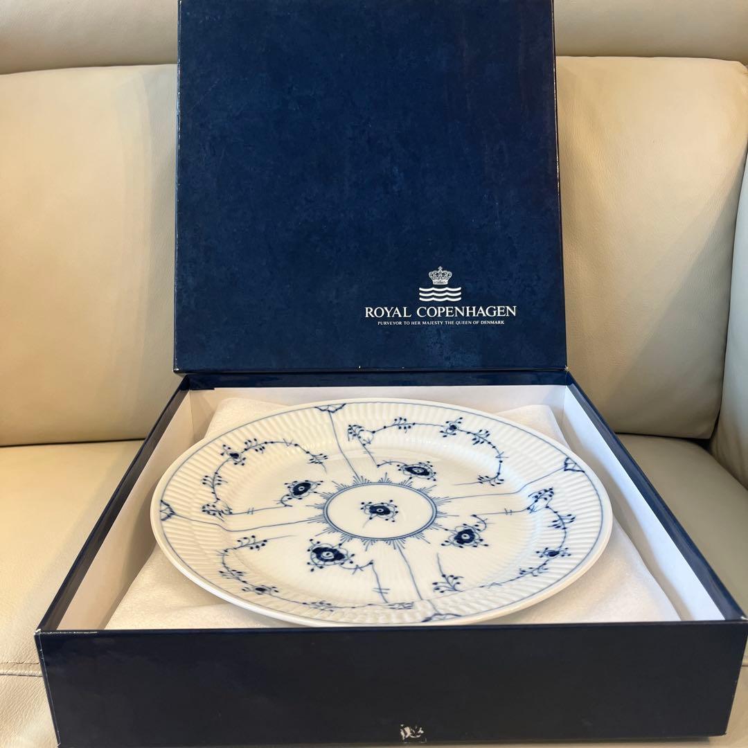   ブルーフラワー皿 未使用