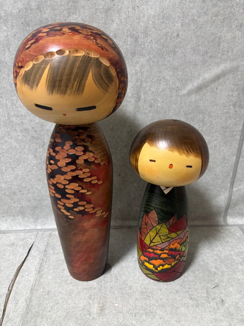 創作こけし　2個セット　彩秋　卯三郎こけし