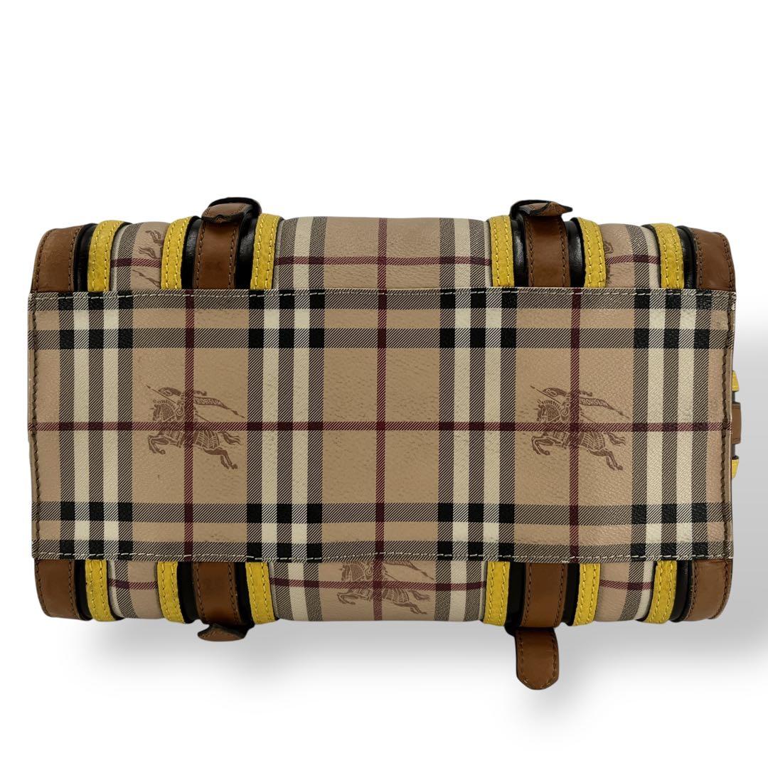 S様　バーバリー　ミニボストン　ハンドバッグ　ノバチェック　シャドーホース