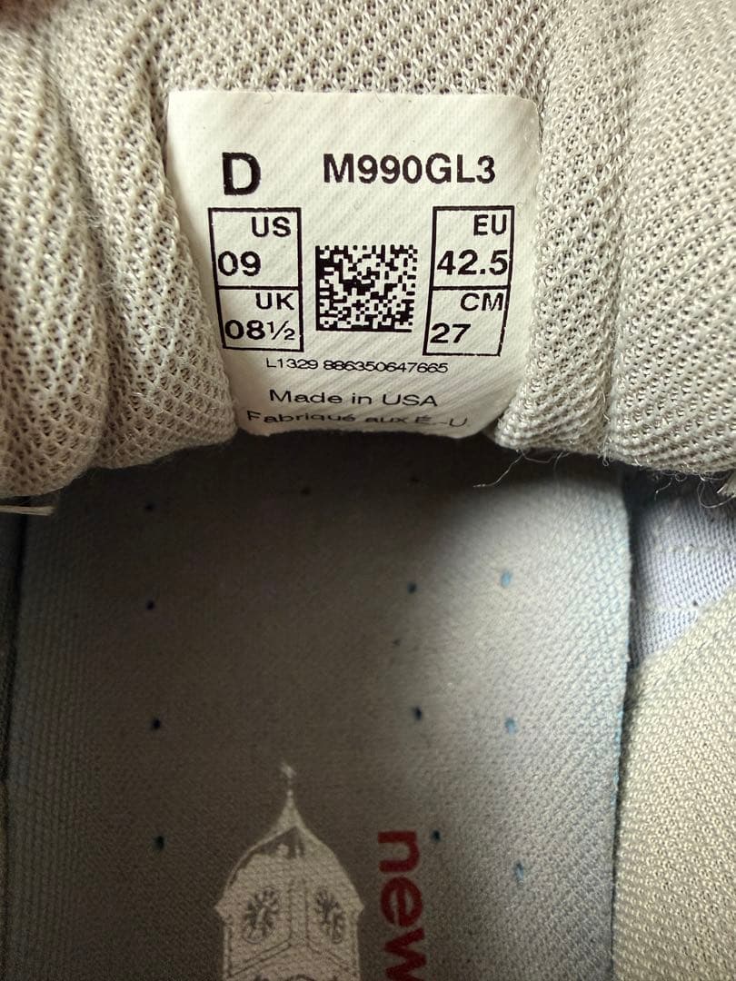 【新品未使用】ニューバランス M990GL3 グレー 27cm US9 USA製