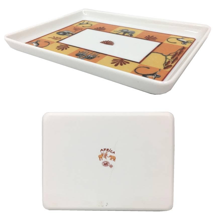 HERMES アフリカ トレイ 角皿 プレート オレンジ aq11881