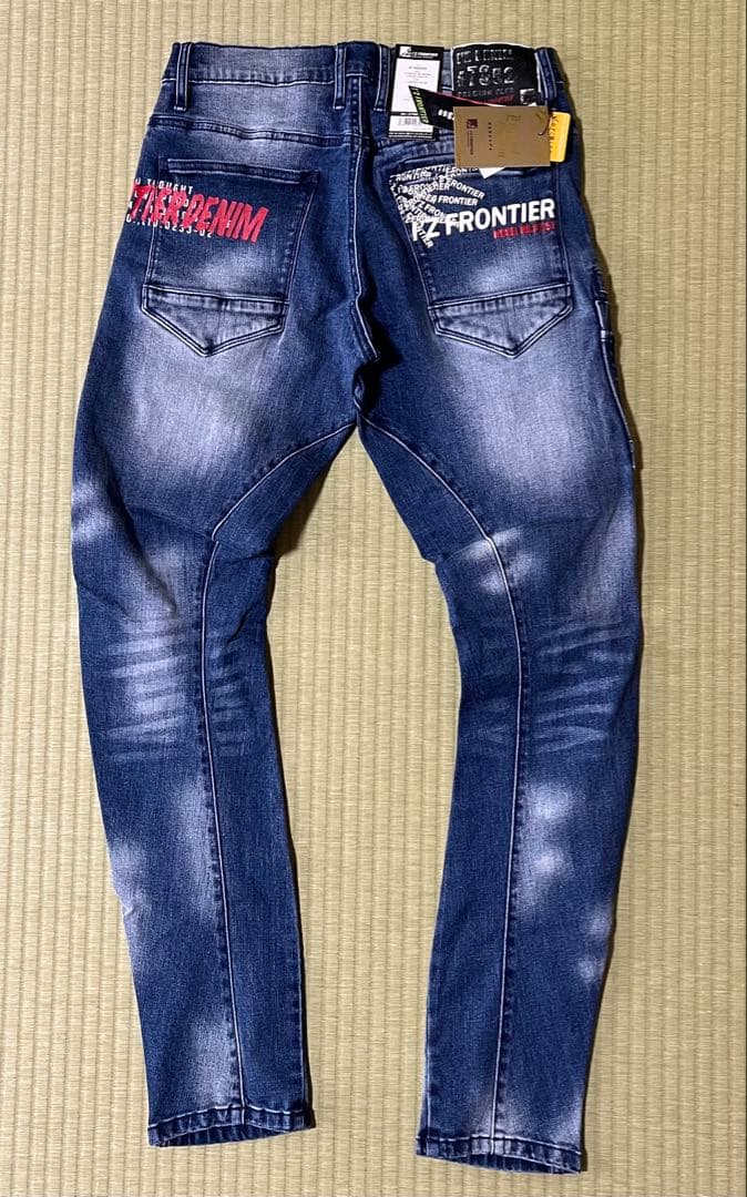 アイズフロンティア７３５０ＳデニムＧ　Ｓ寸カーゴパンツ７6cm上下組インディゴ