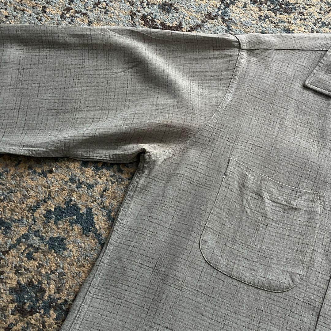 60s レーヨン シャツ カスリ オープンカラー 検 50s 40sヴィンテージ