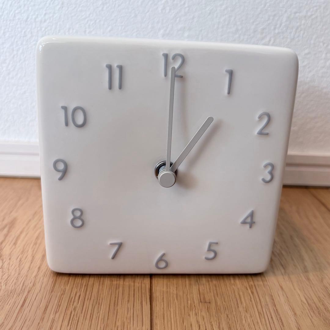 CHAMBRE 置き時計 シャンブル 時計 置時計 陶器 グレー unico