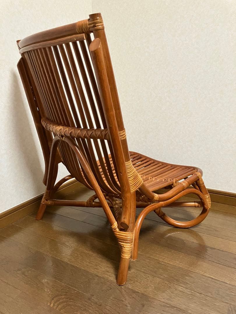 ラタン椅子 美品 ヴィンテージ (中古) 籐家具 和モダン 昭和 美しい曲線美