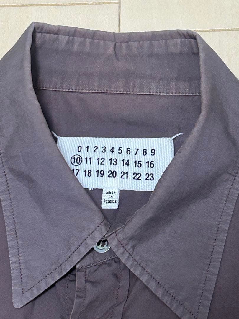 【希少】メゾンマルジェラ 19SS ステッチデザイン シャツ 38 グレー系