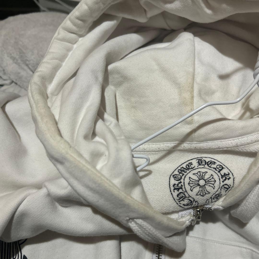 CHROME HEARTS ホワイト ジップアップパーカー 正規品