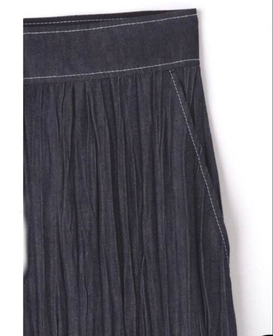 アドーアADORE◆ランダムプリーツ デニム パンツ36◆37,400円