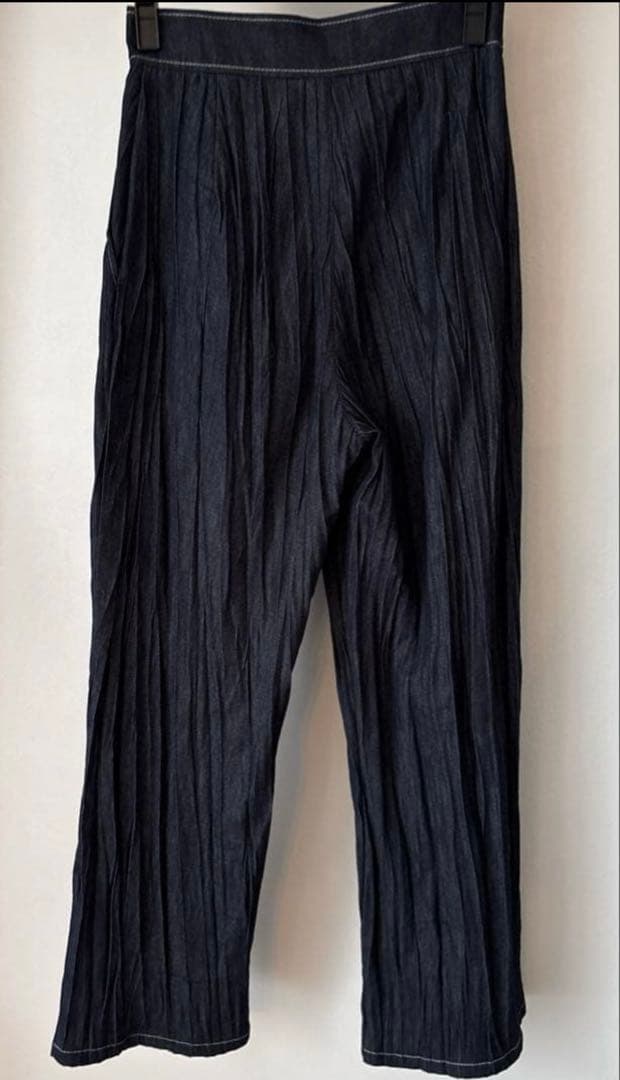 アドーアADORE◆ランダムプリーツ デニム パンツ36◆37,400円