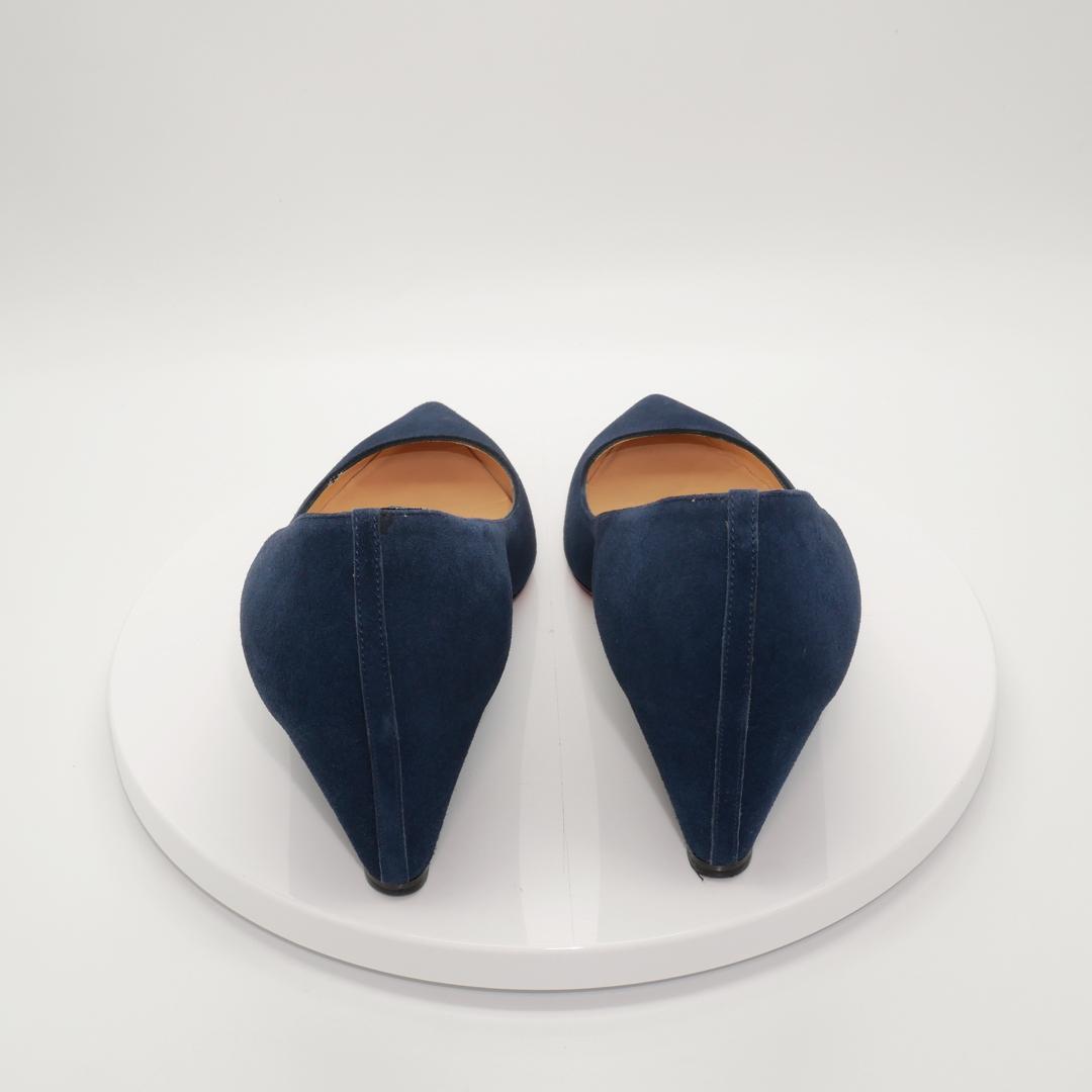 37　Christian Louboutin　ルブタン　紺　ウェッジソール