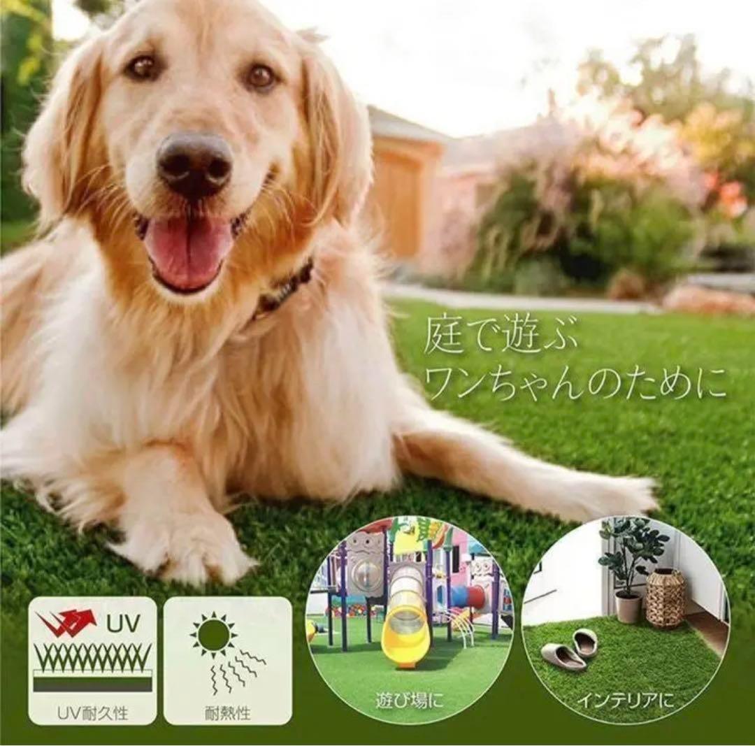 7人工芝 2m×10m ロール 庭 芝丈35mm芝生 密度2倍 高耐久固定ピン付