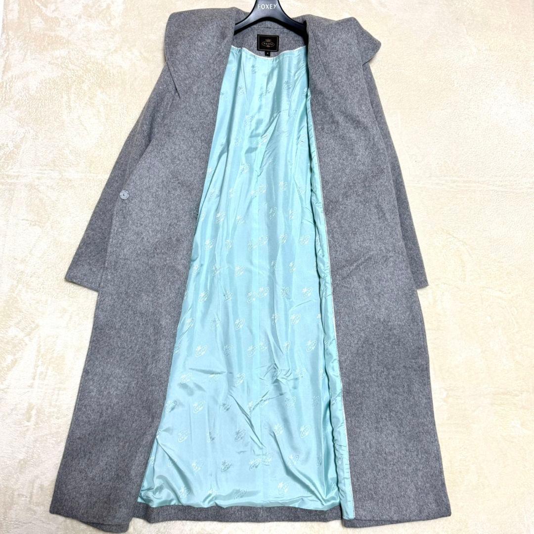 美品 完売品 トッカ LOOFAH ショールカラーウールコート グレー プレート