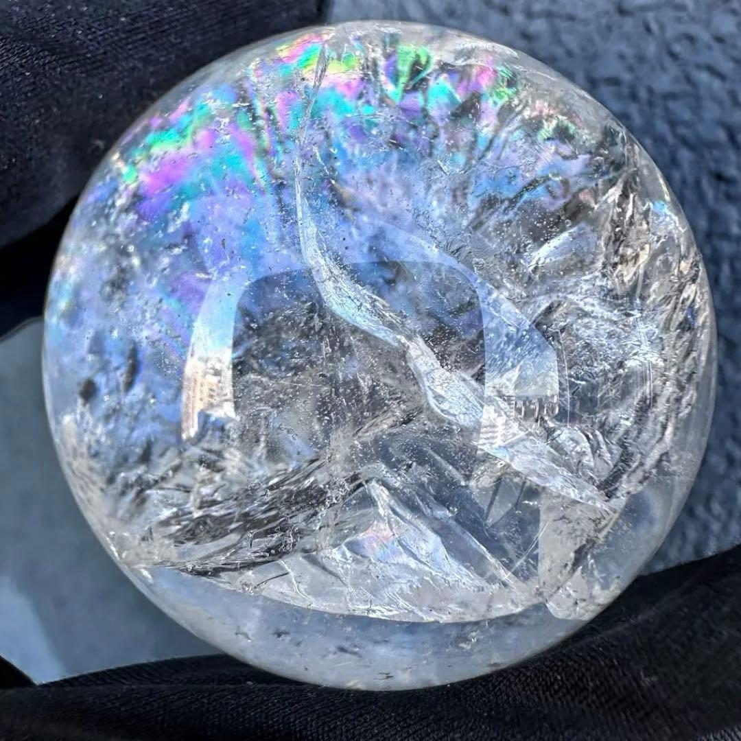 爆レア❗️アゼツライト☆レインボー☆ヒマラヤ水晶 丸玉☆虹☆パワー浄化A1321