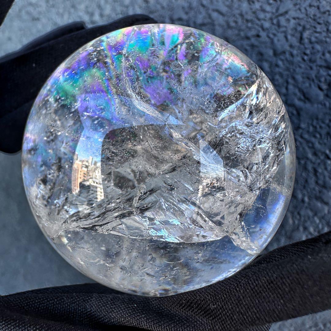 爆レア❗️アゼツライト☆レインボー☆ヒマラヤ水晶 丸玉☆虹☆パワー浄化A1321